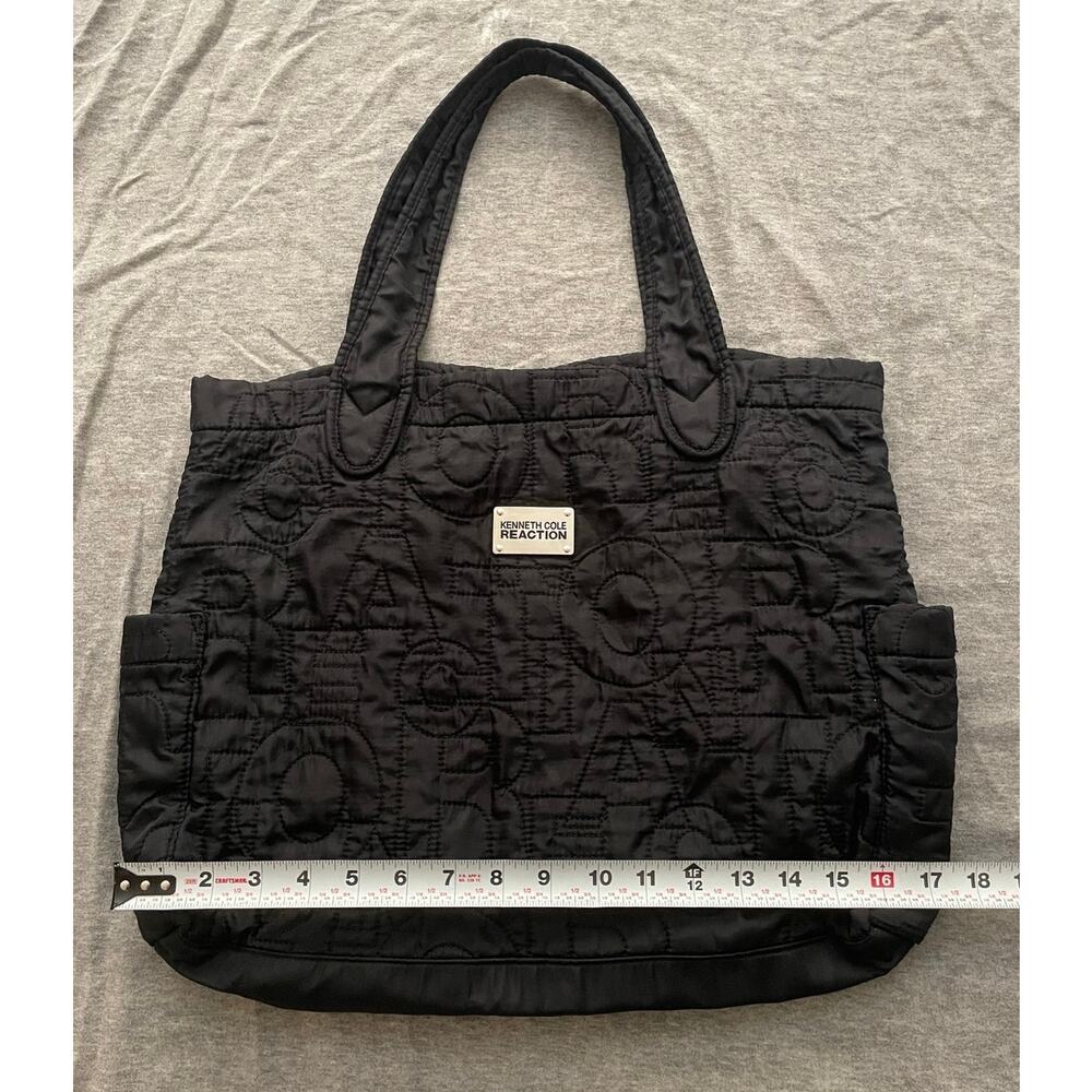 Kenneth Cole Reaction Womens Black Quilted Shoulder Bag Tote - Picture 12 of 13